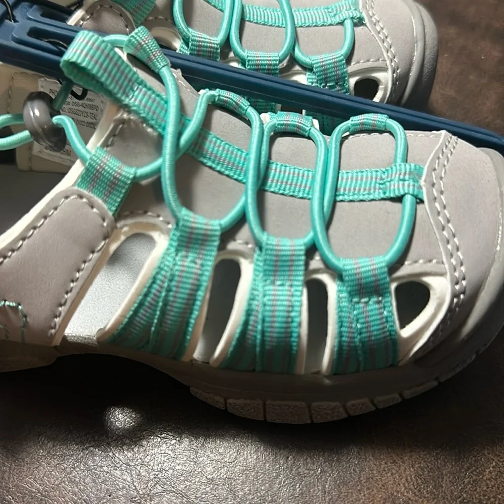 DSG Direct Youth Caged Sandals: GRAY/TEAL: NWT: SIZE 9